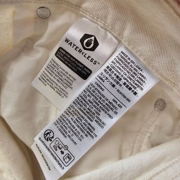 NWT LEVI'S CREAM/WHITE DENIM MAXI SLIT FRONT SKIRT SIZE 30 - Picture 11 of 16